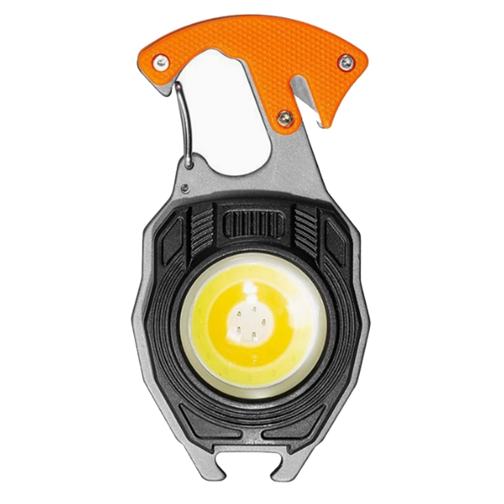 5 llaveros portátiles para exteriores, luz COB recargable, multifuncional, impermeable, abrebotellas y destornilladores