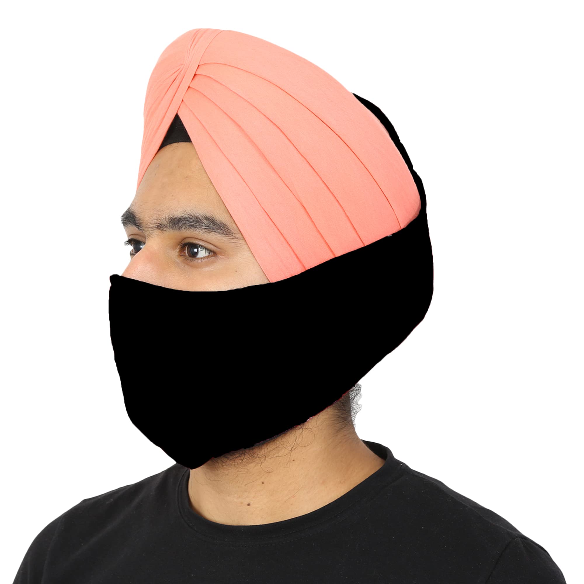 BISMAADH Men Reusable Turban Cotton Thata Mask For Face & Beard Cover - Pack Of 1 (Black) (B0CPTFTDW1) Amazon Price History, Amazon Price Tracker