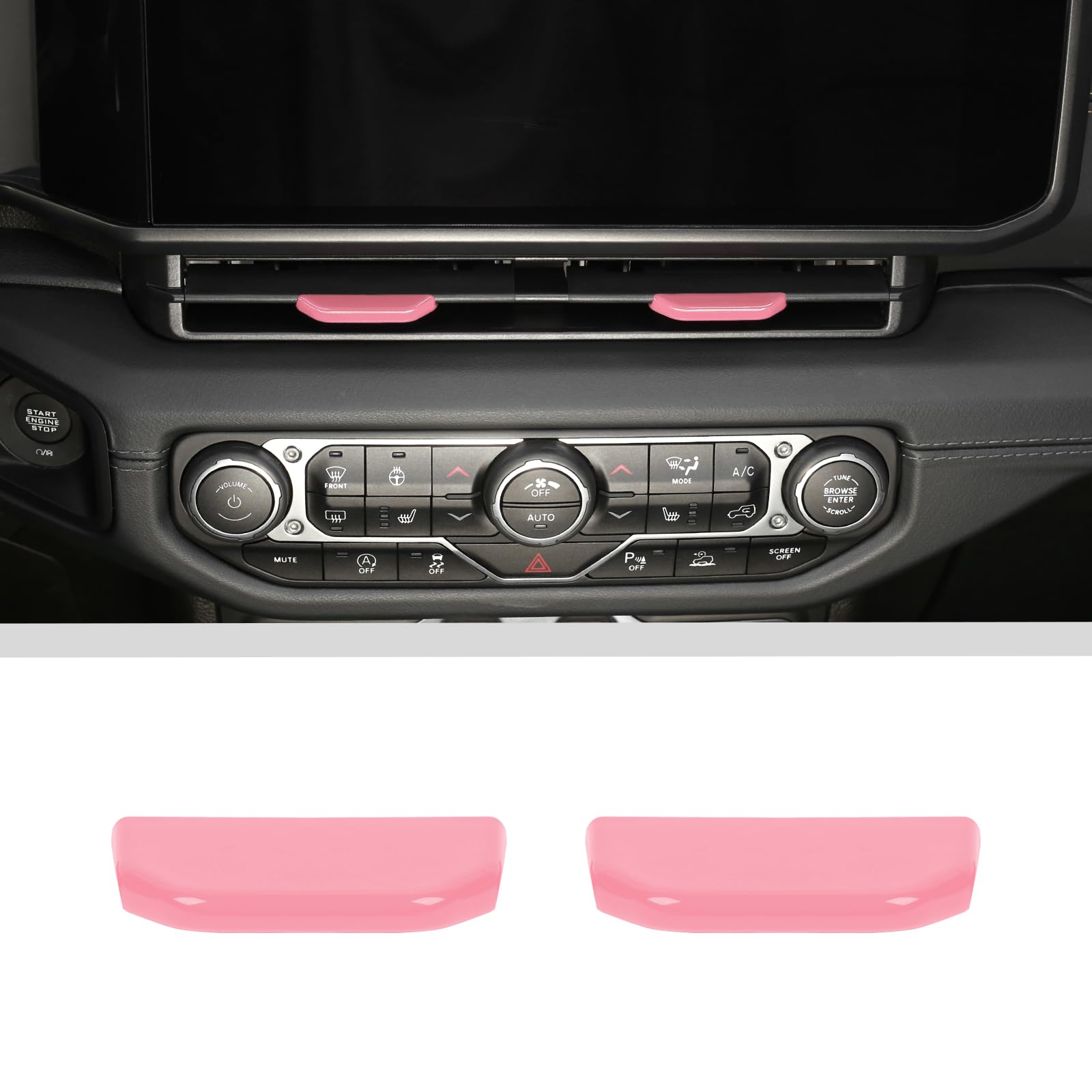 JWWY for Jeep JL Vent Air Outlet Adjustment Cover Trim Compatible with 2024-2025 Jeep Wrangler JL JLU Jeep Gladiator JT Interior Accessories 2pcs Pink
