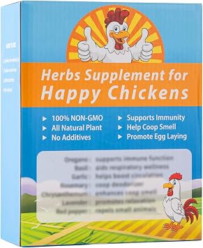 Chicken Nesting Herbs and Flowers Chili Mix Supplement Coop Boxes Pads Roost Poultry House Feed Grit Lime Bedding Refresher Treats Snacks for Daily Wellness Feather Quality Egg Production 17.6 OZ