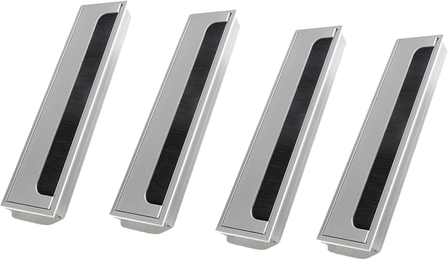 SEIWEI Wire Cord Cable Grommets Hole Cover Aluminum Alloy Desk Grommet Rectangle Wire Cable Organizer for TV Cabinet, Desk Furniture, Home Improvement(80 * 280mm, 4 Pcs)