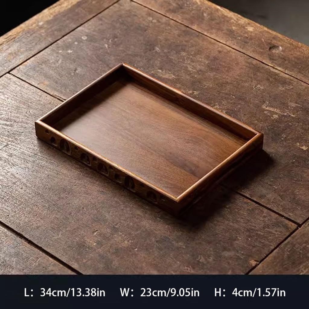Breakfast Tray Walnut Trays are Suitable for Family Afternoon Tea Cafes, Snack Trays, and Tea Restaurant Serving Trays. Coffee Table Tray,B