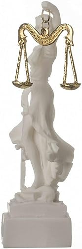 Miniatura 4 de Figura de estatua de la diosa griega Themis, figura ciega de abogada de justicia, regalo con base cuadrada