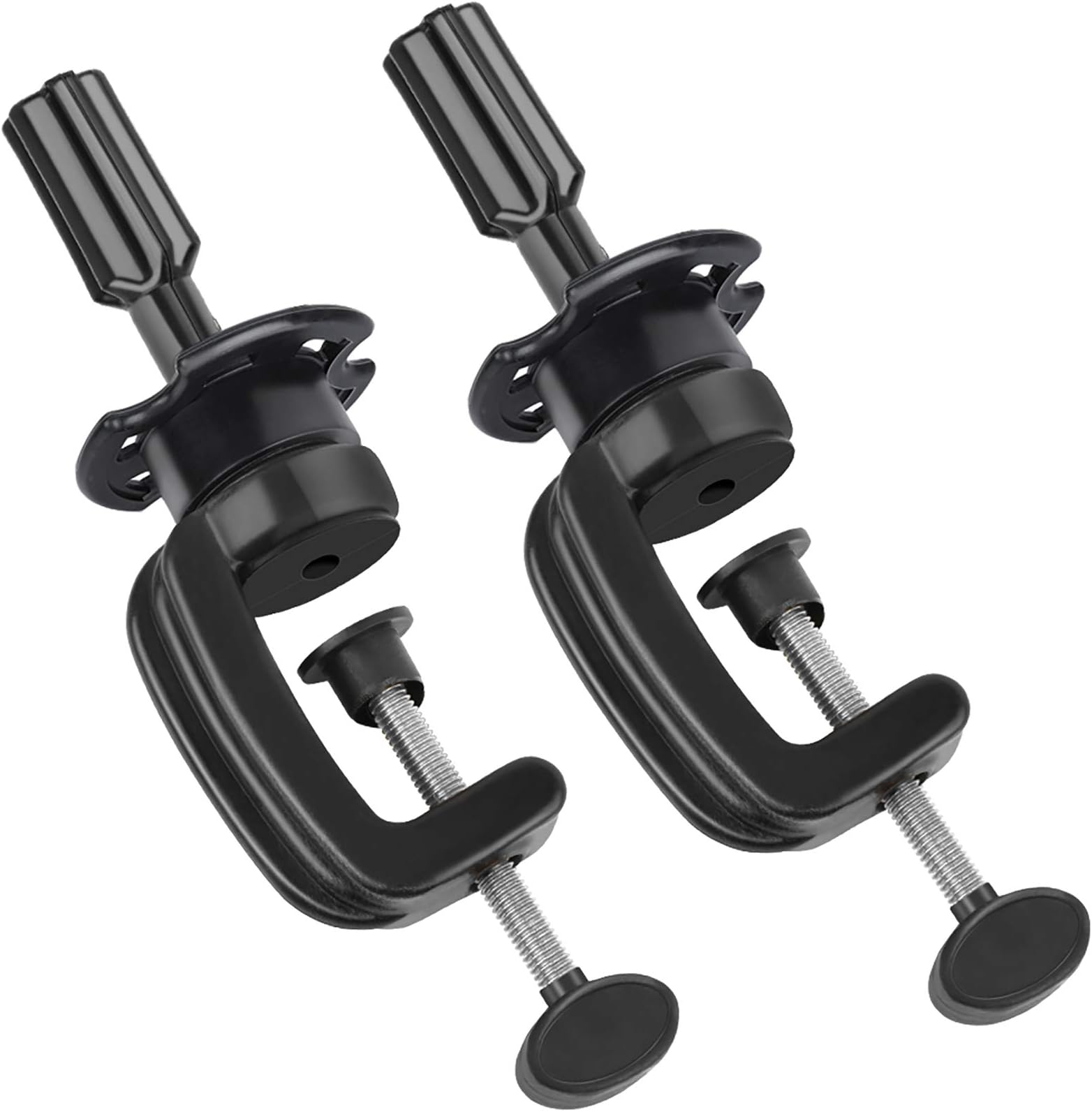 Teenitor Wig Mannequin Head Stand, 2 Pack Cosmetology Manikin Stand Mannequin Head Holder Clamp Black Wig Stand Holder