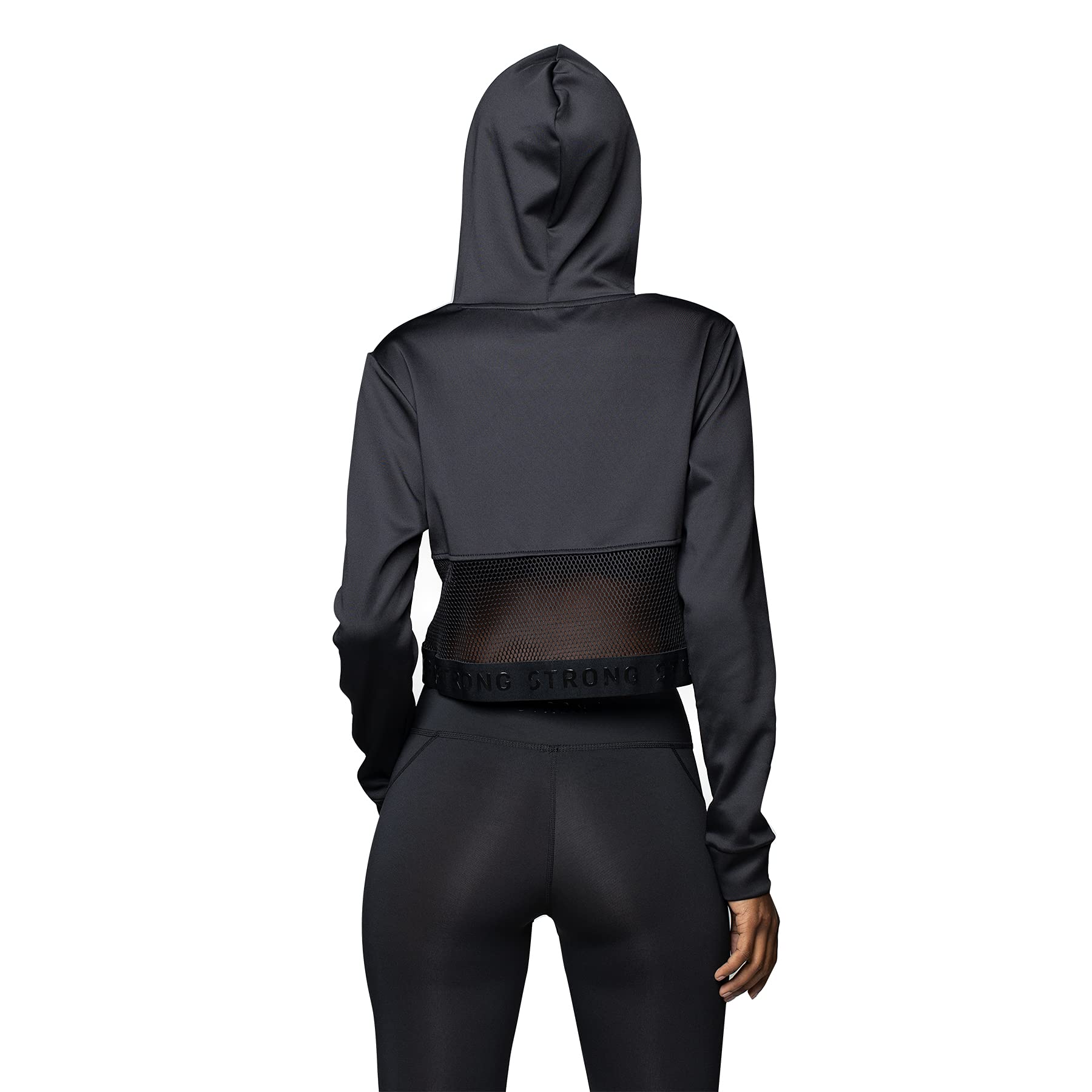 STRONG iD Sweter treningowy z kapturem dla kobiet Fitness Athletic sportowy top damski, czarny, XL
