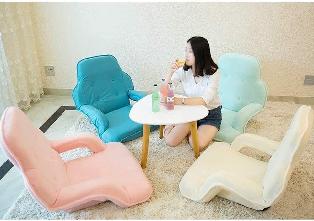 Sun Lounger Patio Reclining Chairs Lazy Sofa, with Armrests, Folding Floor Chair, Single Computer Chair, Bed Chair, Deck Chair, Optional Multicolor Sun Lounger Chair (Color, Light Blue),Green