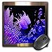 Price comparison product image 3dRose mp_128916_1 8 x 8-Inch Neon Purple Fish in a Aquarium Metal Frame with Coral and Ocean Life Mouse Pad