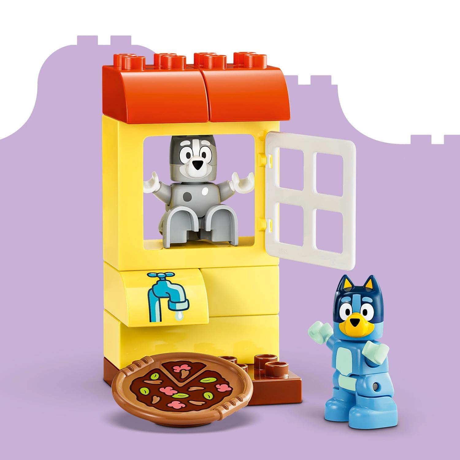 LEGO Duplo Bluey Pizzeras con Muffin y Bluey – Juego Educativo para la Motricidad Fina – Juguete Montessori con Coche, 2 Figuras, Árbol y Columpio – Regalo para Niñas y Niños de 2+ Años – 10469