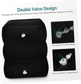 Yardwe Inflatable Foot Rest for Airplane Car Leg Pillow Air Pump Travel Accessories Soft Portable Airplane Pillow