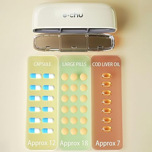 Miniatura 2 de Kurilai - Pastillero pequeño de 3 compartimentos, lindo pastillero, organizador compacto de píldoras de medicina de viaje para bolsa de bolsillo,