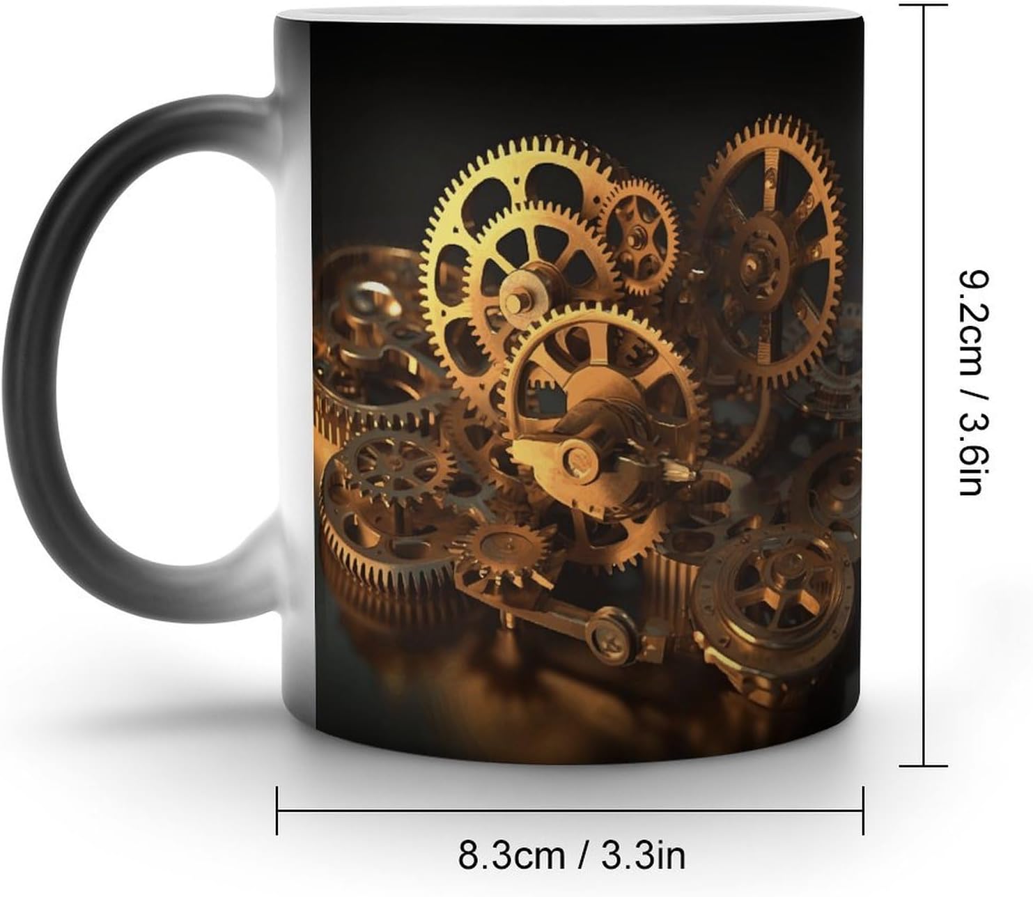 Color Changing Mug Cool Gears Printed Ceramic Coffee Mug Heat Changing Sensitive Mug Magic Heat Changing Coffee Mug Novelty Coffee Mugs