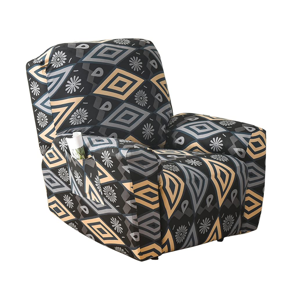 CHNSHOME Fundas para sillas reclinables Funda elástica para sillón Relax con Bolsillos Protector de sillón reclinable Fundas de Butacas Relax Ajustables Antideslizante