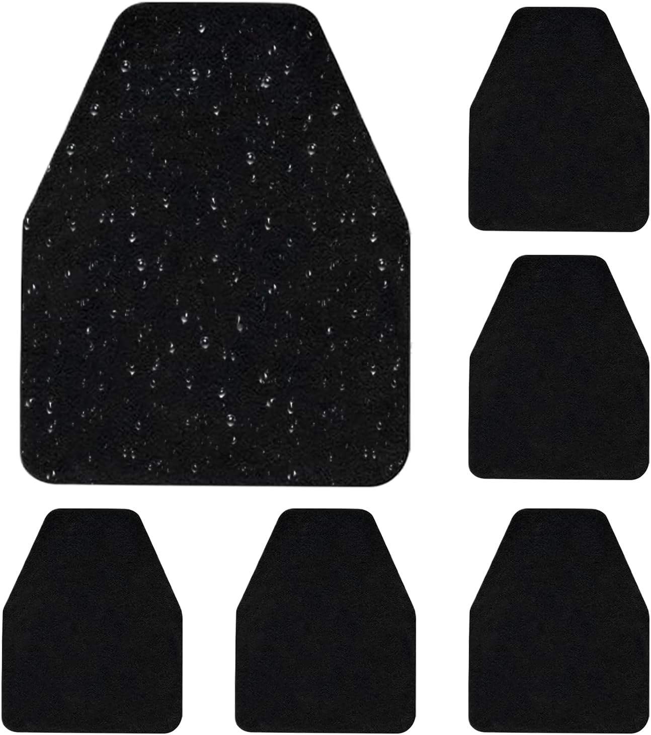 Urinal Floor Mat Set, 6 Piece Highly Absorbent Rubber Pads, Durable Toilet Mat with Non Slip Design, Restroom Accessory with Easy Clean Feature, Floor Protection Tool for Public Restroom Hospital