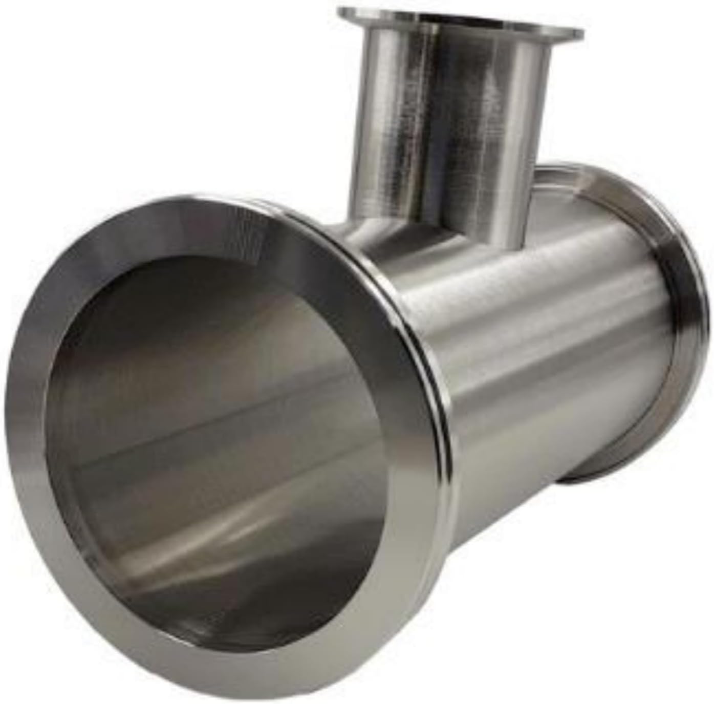 ISO-63 to KF-25 Adaptive Reducing Tee, ISO MF Interface, LF63 to KF25 vacuum fittings, Stainless SteelISO-LF To ISO-QF (KF) Reducer Tee (ISO-63 to KF-25)