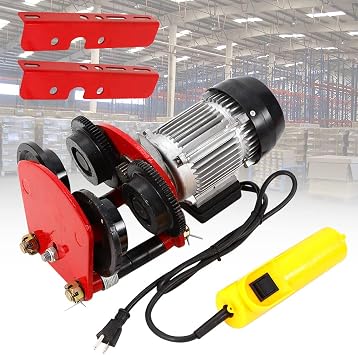 Electric Hoist Trolley, 3m/10ft Height, Fast Straight Track Moving, Industrial Material Handling 1T, 500W