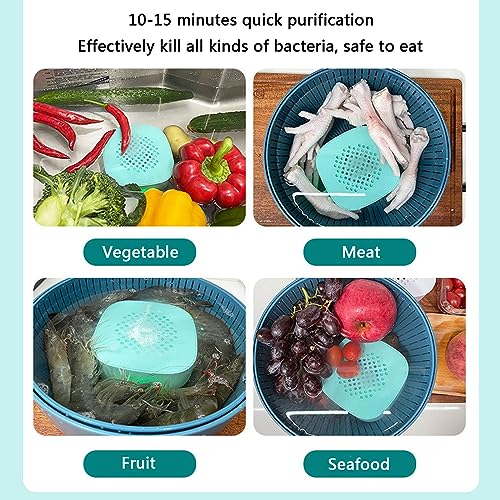 Obst Gemüse Waschmaschine Fruit Vegetable Purifier Reinigungsgerät Reinigt Gründlich Frische Lebensmittel Luftreiniger für Zuhause Drinnen Draußen Camping, Green-4
