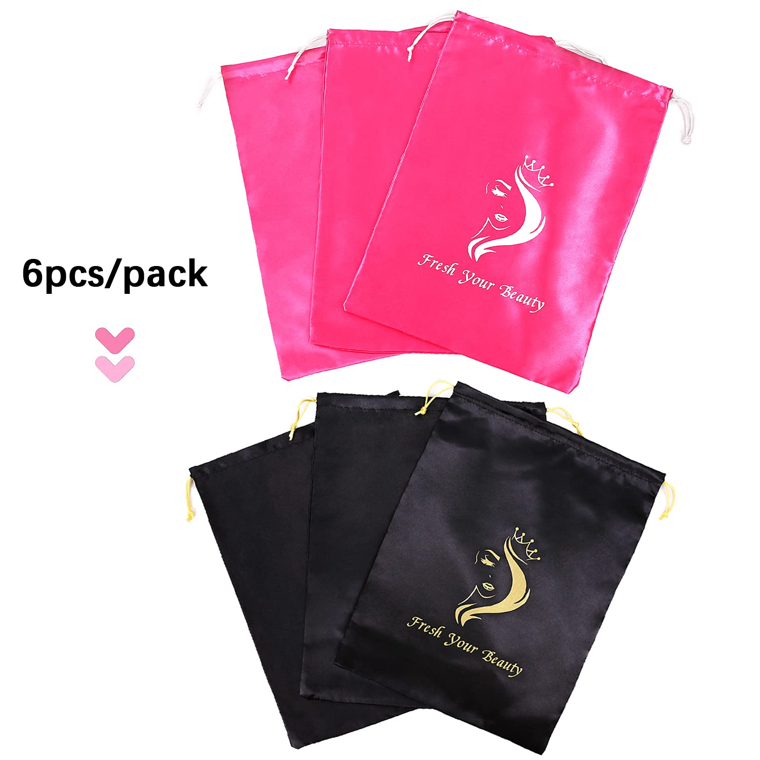 Lot De 6 Sacs De Rangement Pour Perruques – Avec Cordon De Serrage – Taille Environ 60 Cm – Protection Anti-poussière
