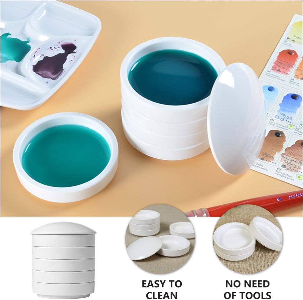 EXCEART Ceramic Ink Dish Paint Tray Porcelain Color Mixing Tray for Watercolor Pigment Easy to Clean for Artists and Students for Chinese Culture Enthusiasts