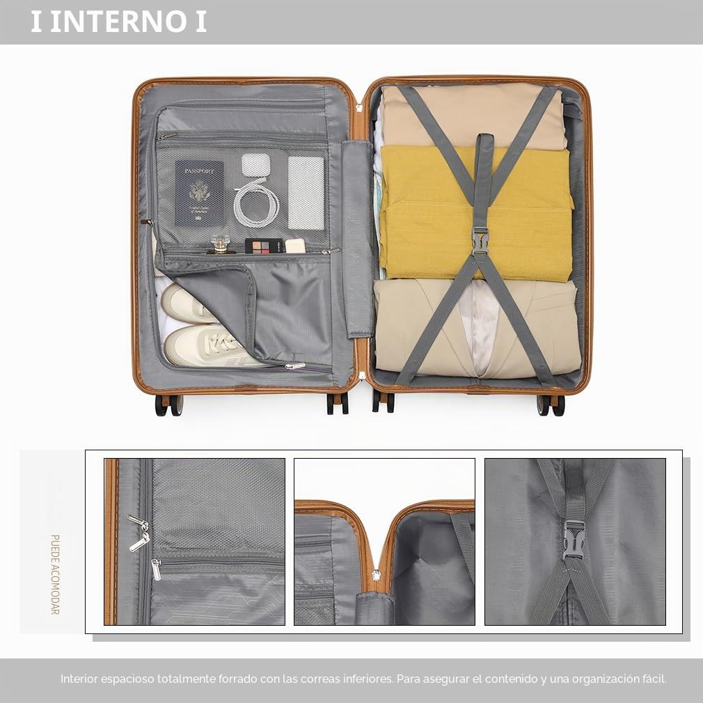 British Traveller Equipaje de Mano 56x37x22cm Maleta de Viaje Cabina Rígida Ligera Maleta de Cabina 4 Ruedas, Azul