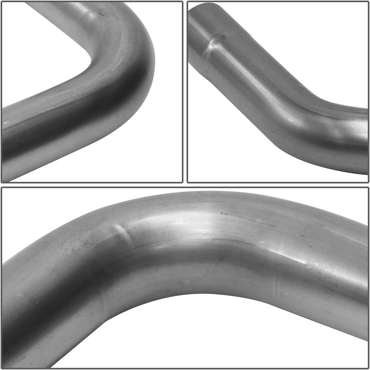 DNA Motoring ZTL-25RAW 16 Pcs 2.5 Inches Mild Steel DIY Custom Exhaust Tubing Mandrel Bend Pipe Straight & U-Bend Kit, Universal Fit