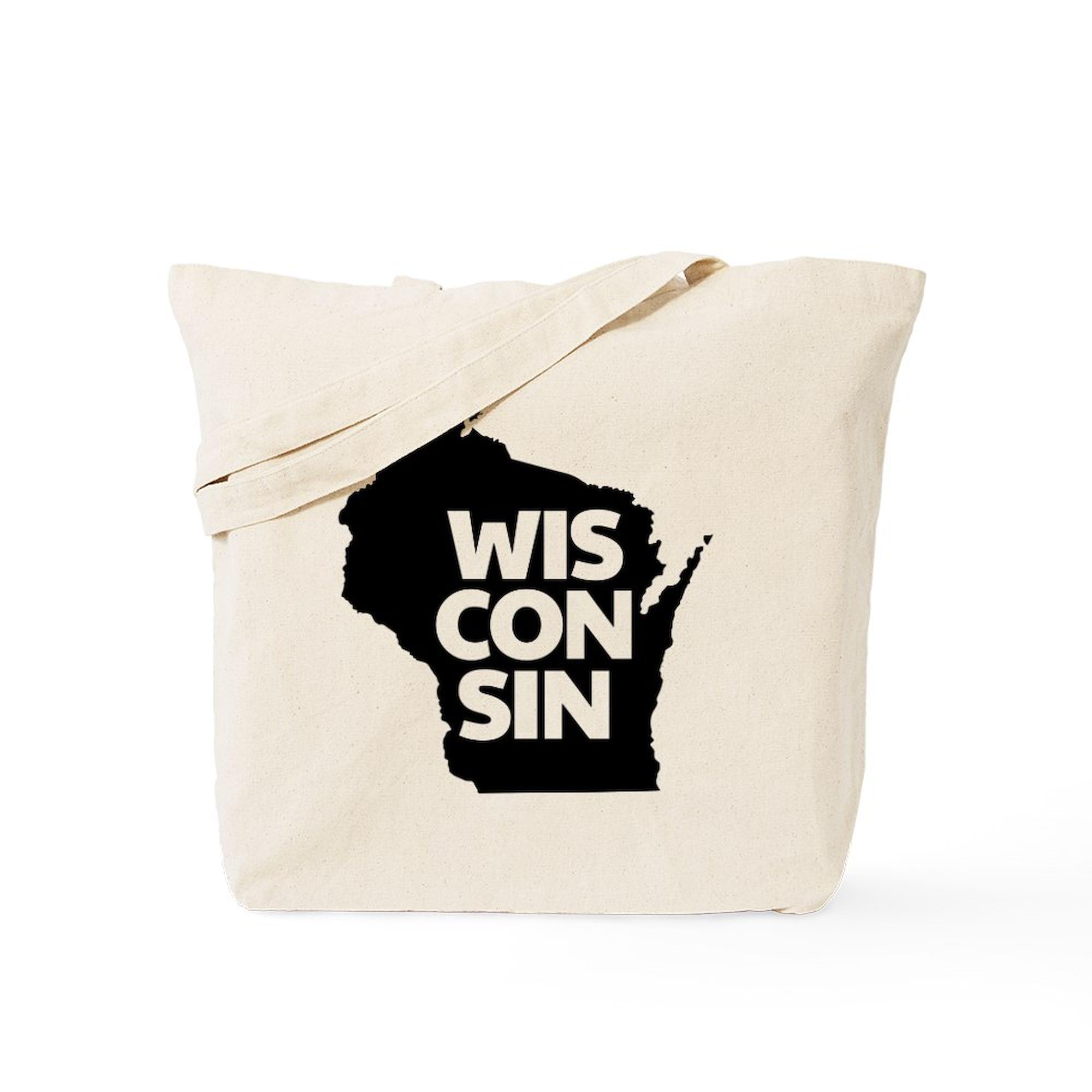 CafePress Wisconsin Tote Bag Reusable Natural Beige Canvas Shopping Bag