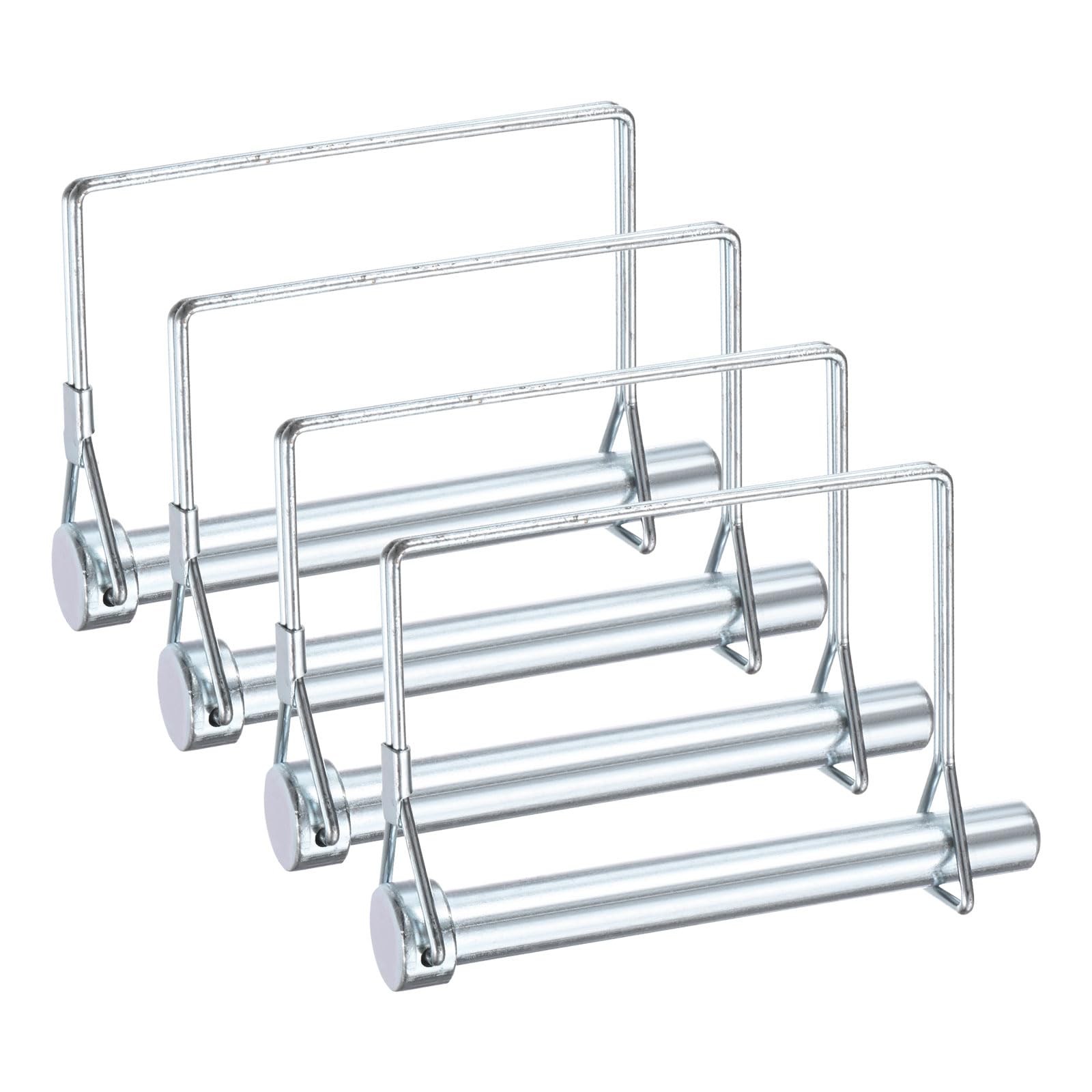 M METERXITY 4-Pack Trailer Coupler Pin, 12mm x 100mm(DxL) Carbon Steel Galvanized D Shape Trailer Coupler Pin, Wire Lock Pin for Farm Trailers/Lawn Mowers/Garden, Coupler PTO Shaft โ image 1