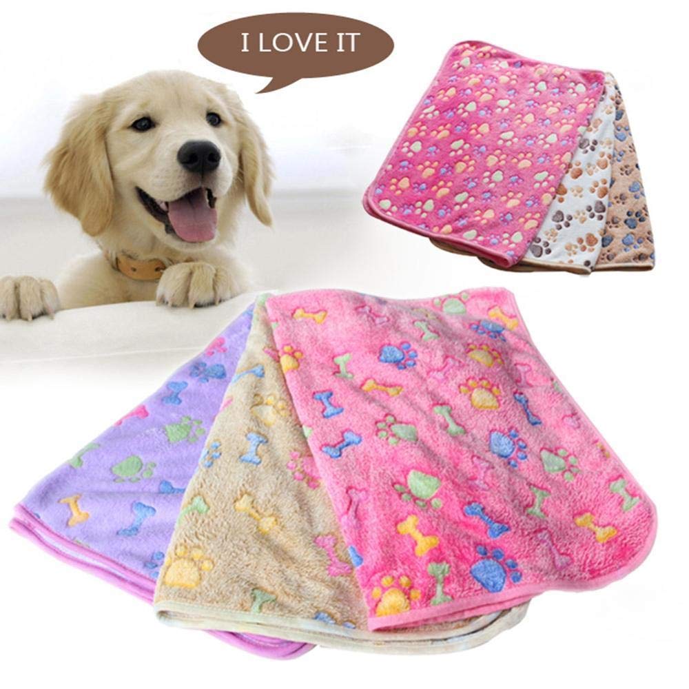 Coperta per Gatti Marrone Coperta da Letto per Animali Domestici Coperta Morbida E Calda Cuscino da Letto Paw Print Design Coperta da Letto per Cuccioli Cuscino per Divano da Compagnia 4Pz S