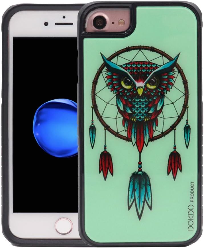 DOKDO Shock-absorbing TPU Bumper Case For iPhone 8 Case Anti-Slip Elegant Glass Back With Colorful Painting Defensive Protection Cover For iPhone 7