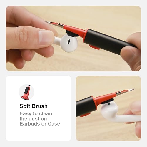Miniatura 4 de Aijeff Kit limpiador para Airpods Pro 1 2 3 pluma de limpieza multifunción con cepillo suave esponja flocado para auriculares Bluetooth,