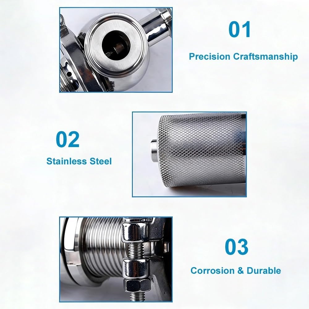 Valvola Di Sicurezza Regolabile A Tre Morsetti Sanitari 1"-2", Acciaio Inossidabile SS304/316L Con Guarnizione FKM, 0,1-4 Bar For Sistemi Industriali Igienici(SS304,1-1/4")