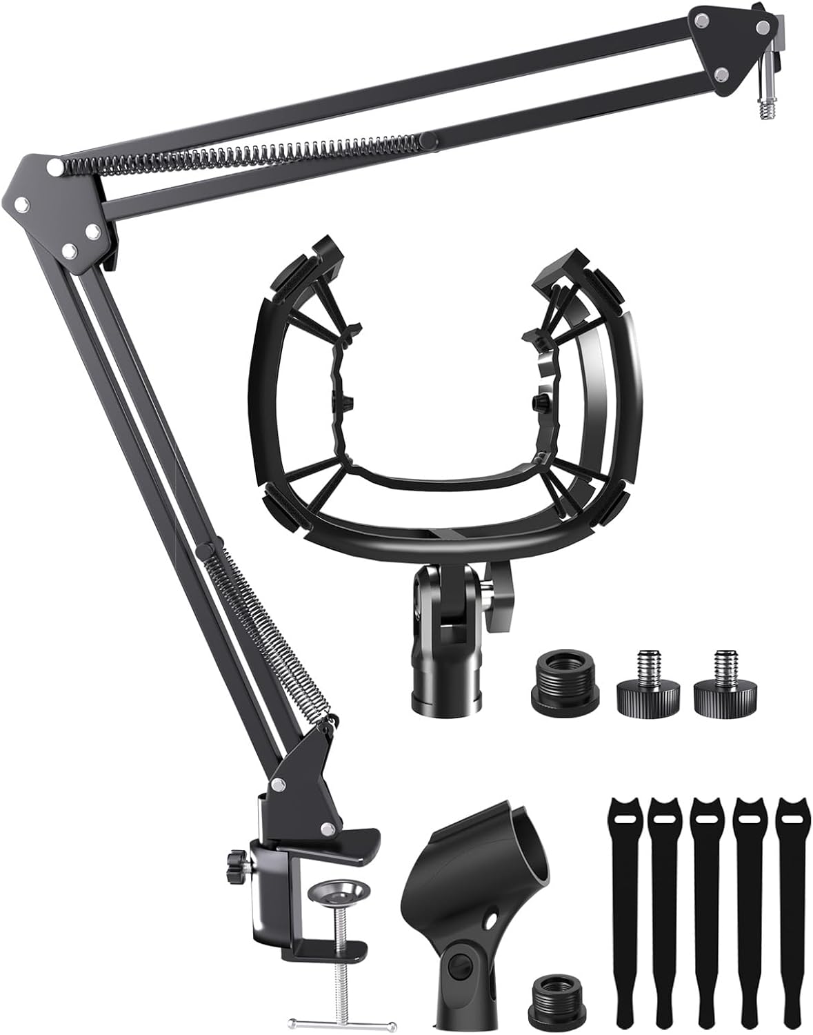 Custom Built for Blue Nano Microphone Shock Mount with Pop Filter, Anti-Vibration Suspension Elastic Shock Mount Holder Clip Mic Stand with 3/8" or 1/4" Screw Adapter Compatible with Nano