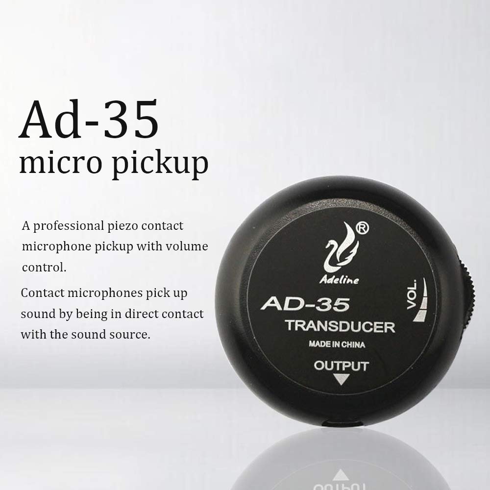Benkeg Transductor Piezo Pickup,AD-35 Mini Sound Pick-up Piezo Amplifier Transducer Stick Piezo Pickup para Guitarra acústica Ukelele Violín Cello Banjo