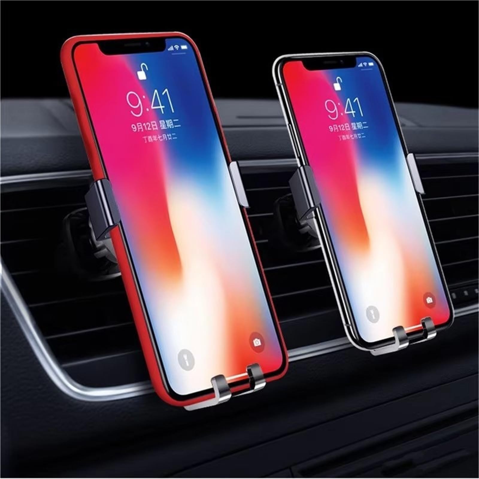 para iPhone Soporte para Teléfono Móvil Universal Gravity Car Air Vent Mount Holder Automóvil Teléfono Celular Soporte GPS Automóvil Soporte Móvil Coche