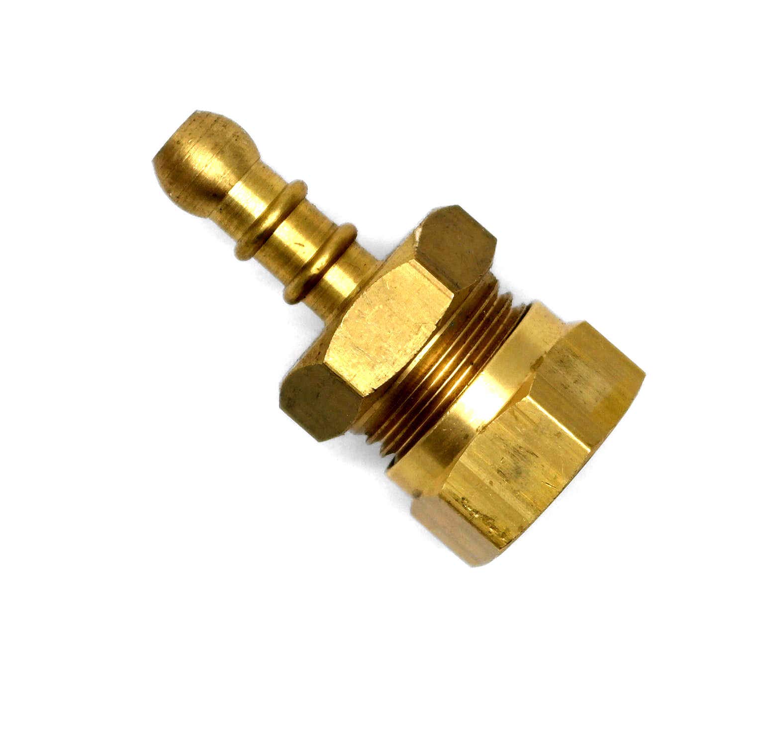 Qcl Gold British Made 1/2" Compression Fitting To Lpg Fulham Nozzle To 8Mm I/D Hose
