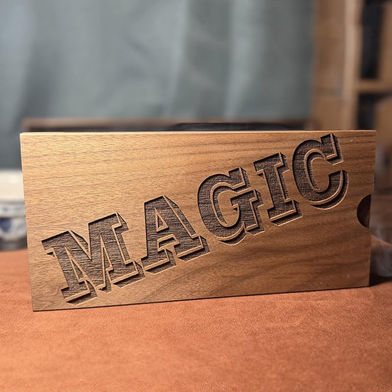Deluxe szuflady magiczne pudełko (Edycja orzechowa) magiczne sztuczki zniknęła karta pojawia się ponownie w drewnianym pudełku zbliżenie wideo iluzje sztuczki