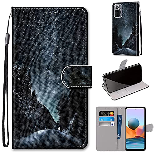 TOUCASA for mi Redmi Note 10 Pro/Note 10 Pro Max Case,Creative Painted Wallet Case PU Leather Flip Magnetic Colourful Kickstand Card Slots Folio Protection Case (Mountain Road) - Image 3