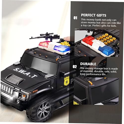 Miniatura 3 de SAFIGLE Hucha de plástico para niños, 1 unidad, juguete para niños, juguete SUV, alcancía para efectivo, hucha para coche, caja fuerte, caja fuerte