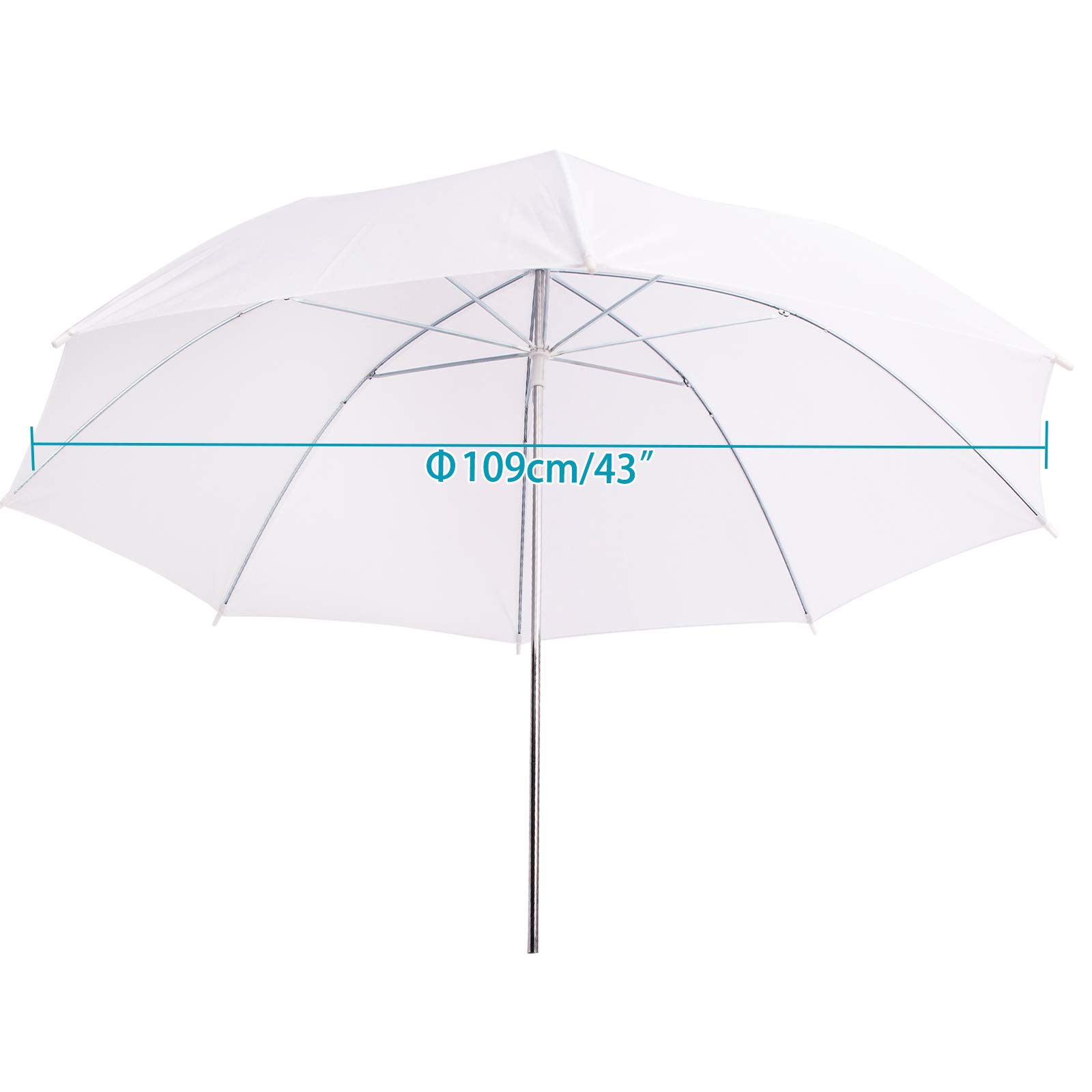 Photo Studio - Parapluie Souple Blanc translucide de 109 cm - Réfléchissant - pour Studio vidéo et séance Photo