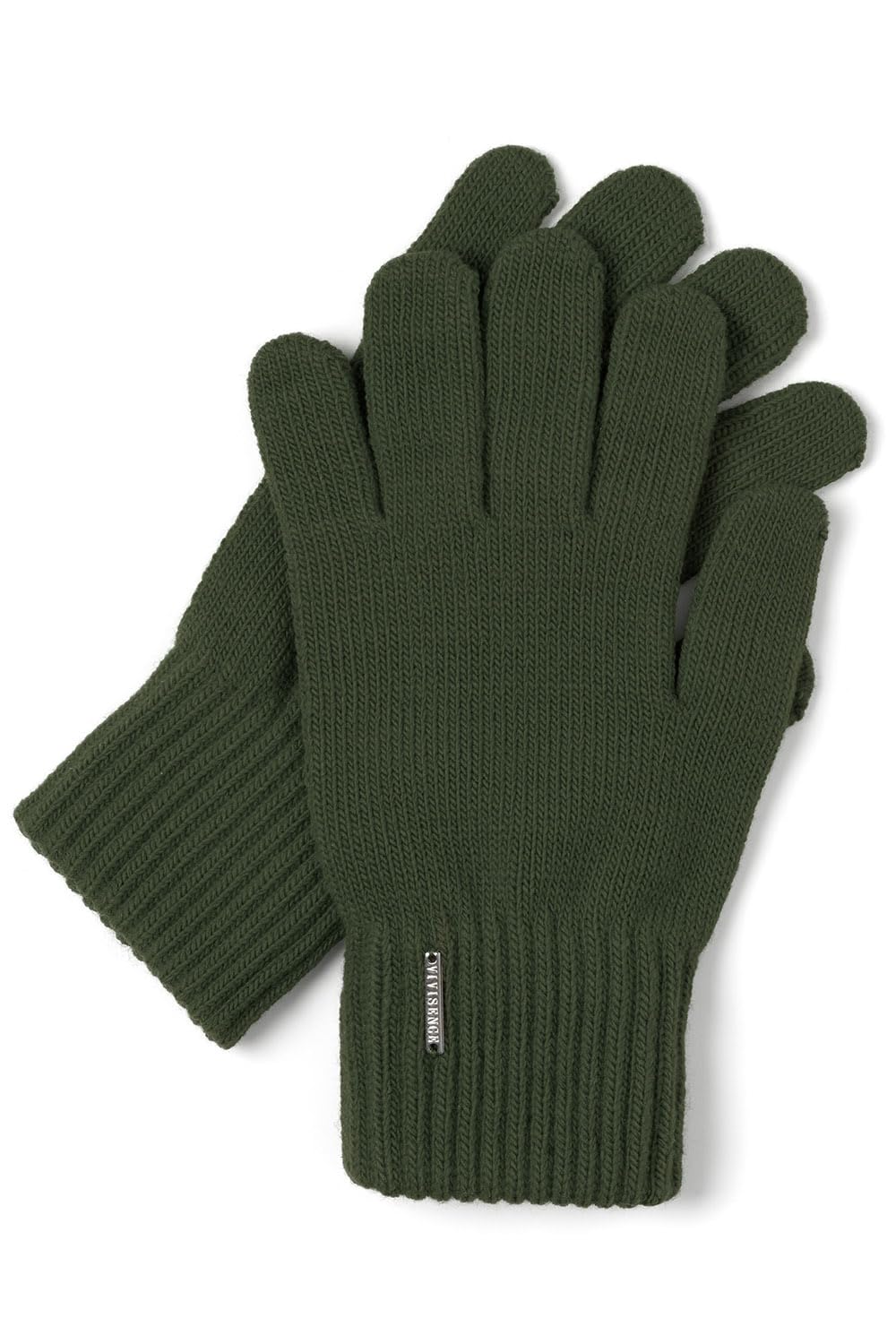 Vivisence Stylish And Warm Five-Finger Winter Gloves For Women With Wide Welt Finish Soft And Warm Wool Blend Material Ideal For Winter And Cold Autumn Days, Green,UNI