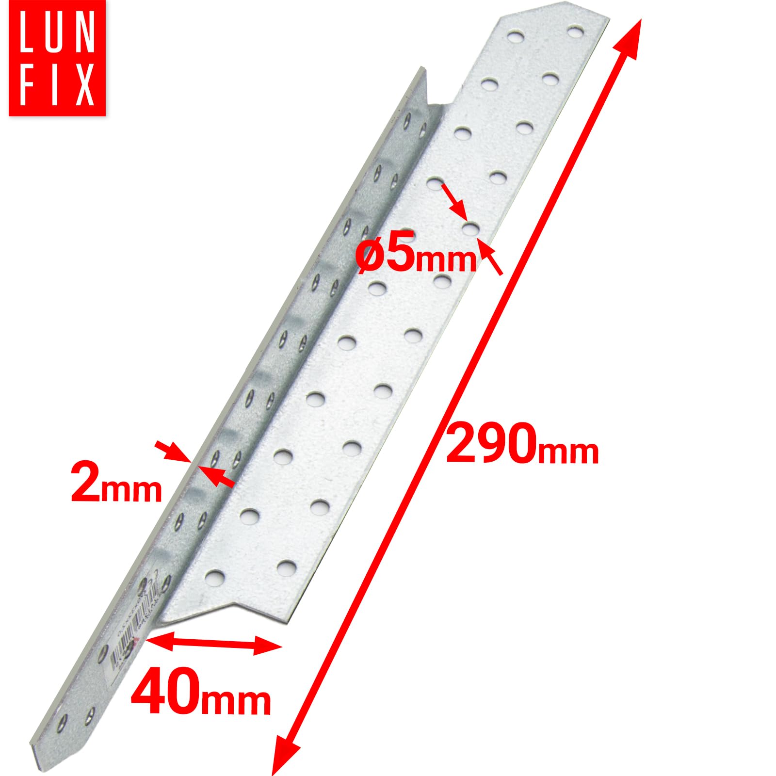 Sparrenpfettenanker 40x290 mm Links 50 Stk Links, Stahlwinkel | Stahlwinkel für Dachstuhl, Holzbau, Holzverbinder Metall, Winkelverbinder, Balkenverbinder, Lochplattenwinkel, Sturmanker