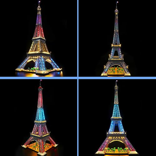 Miniatura 4 de VONADO Kit de luz LED para juego de torre Eiffel Lego 10307 sin modelo kit de iluminación Buliding compatible con juguetes de construcción Lego