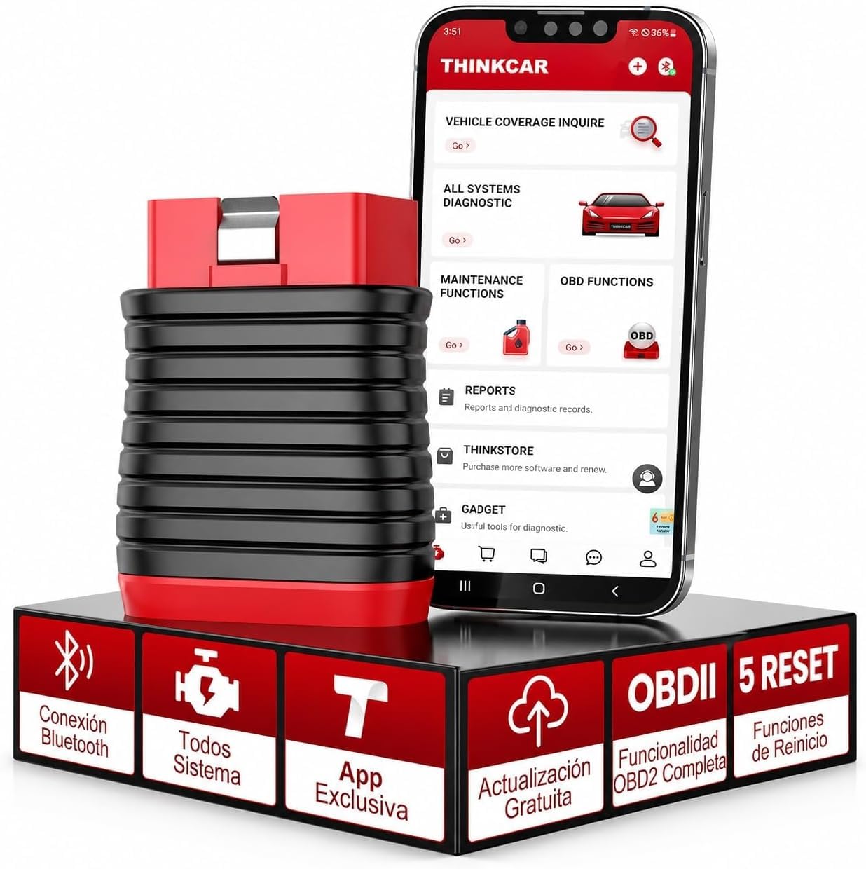 thinkcar THINKDIAG BD6 OBD2 Diagnosis con Todos Sistema