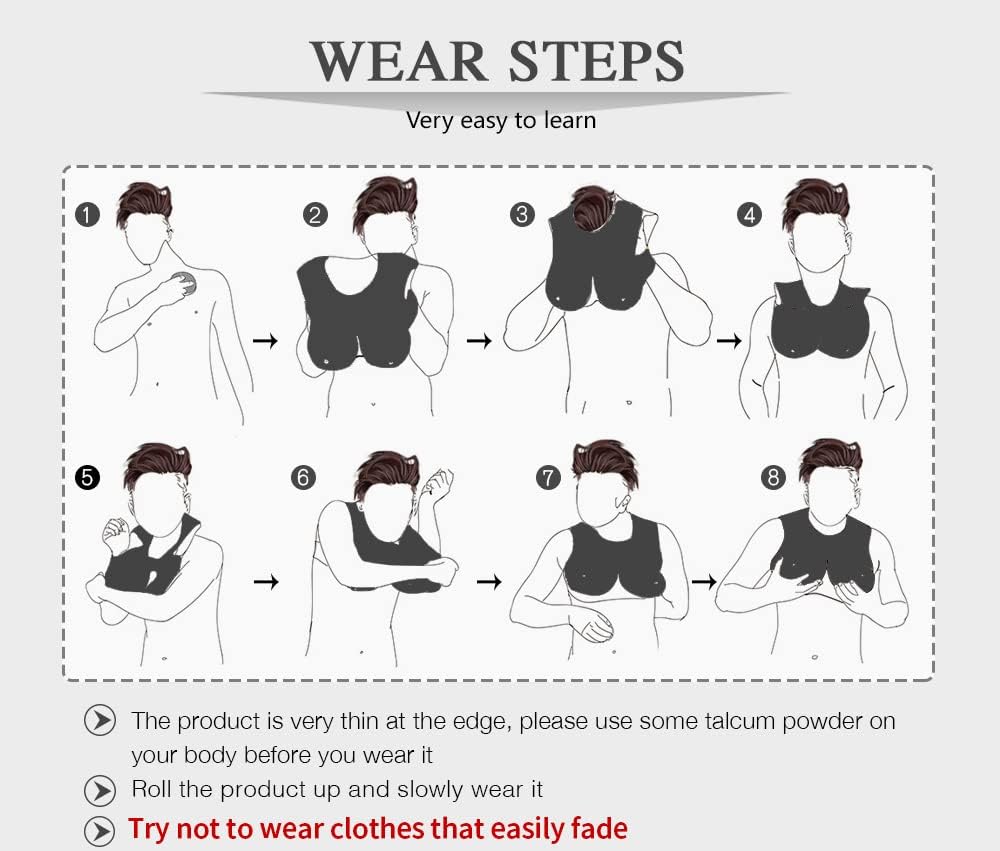 YIQI Silicone Breast Form Round Collar for Crossdressers Transgender with Touch Soft Bra Pad B CUP