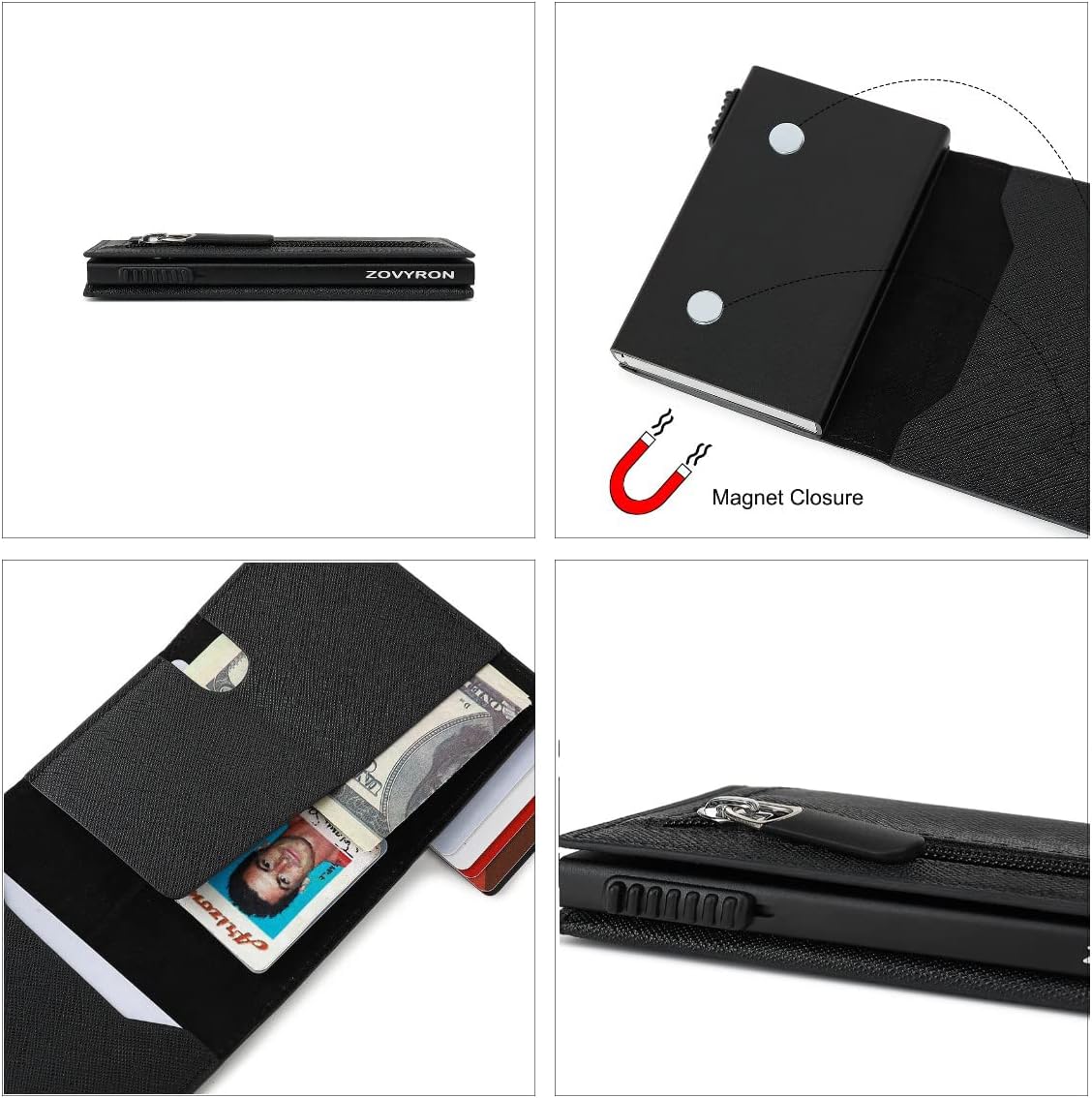 Wallet for Men Slim Smart Pop Up Wallet RFID Card Holder Wallet Mens Minimalist Small Wallet with Money Clip
