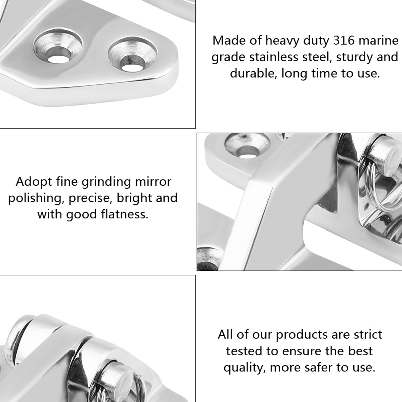 Marine Boat Hatch Hinge, Stainless Steel Heavy Duty Sturdy Cabinet Door Hinges Removable Pin Hardware for Home Architecture Boat Cabin Door Window