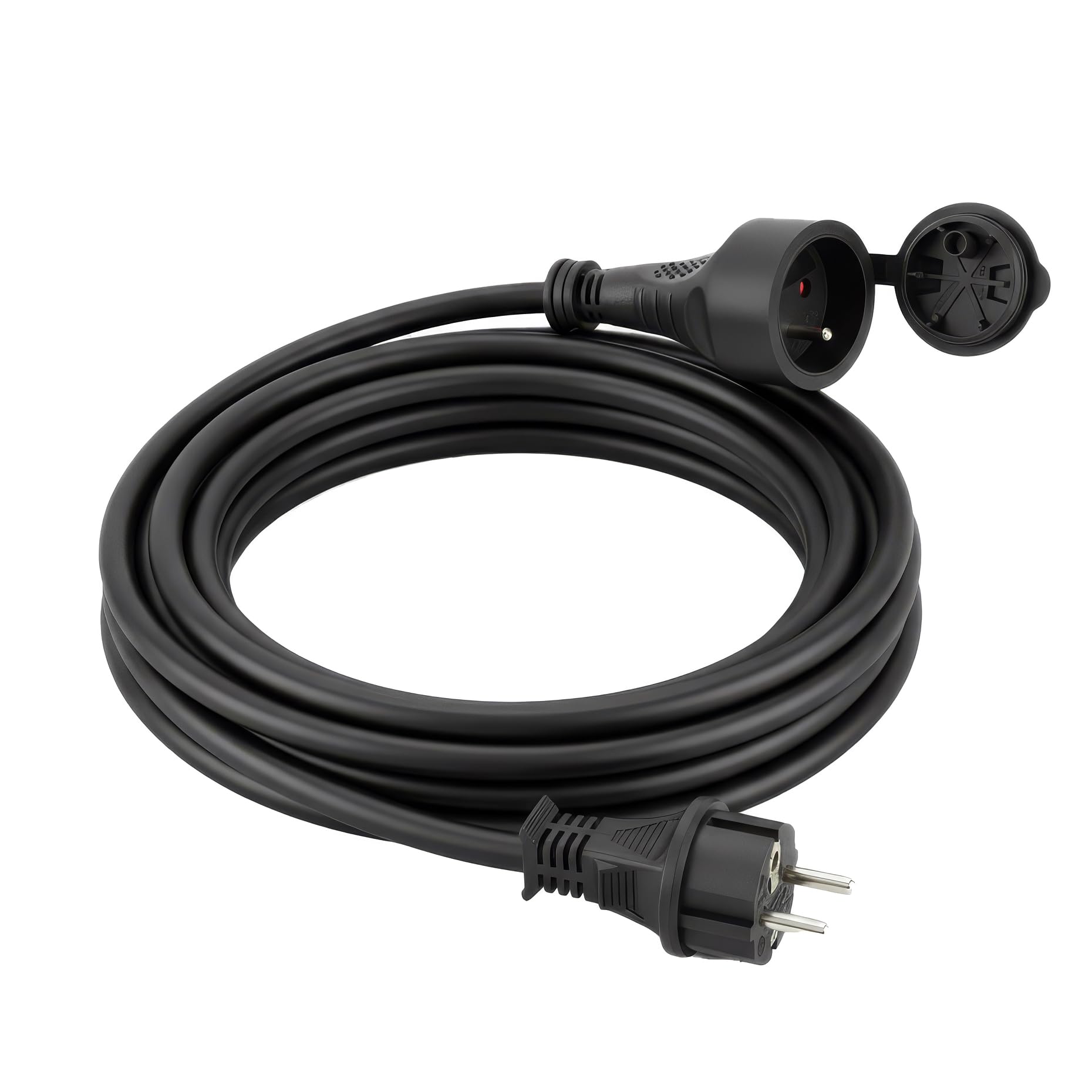 Electraline Cavo prolunga con avvolgitore, 4 prese a terra, IP44, cavo