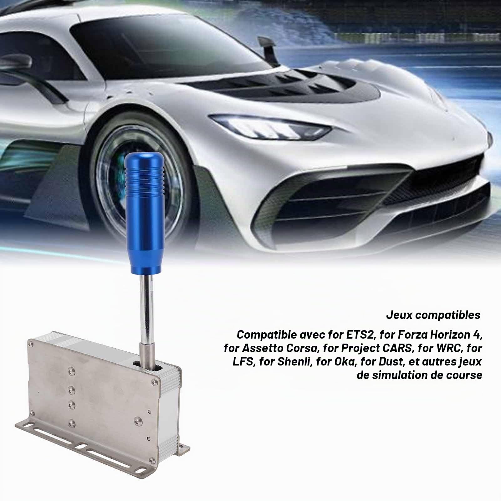 Manette de Vitesse Séquentielle USB pourG25 G27 G29 G920 G923,T300 T500, PXN, TMX. Compatible avec ETS2, Forza Horizon 4, Assetto Corsa et d'autres Jeux de Course Sim. Convient