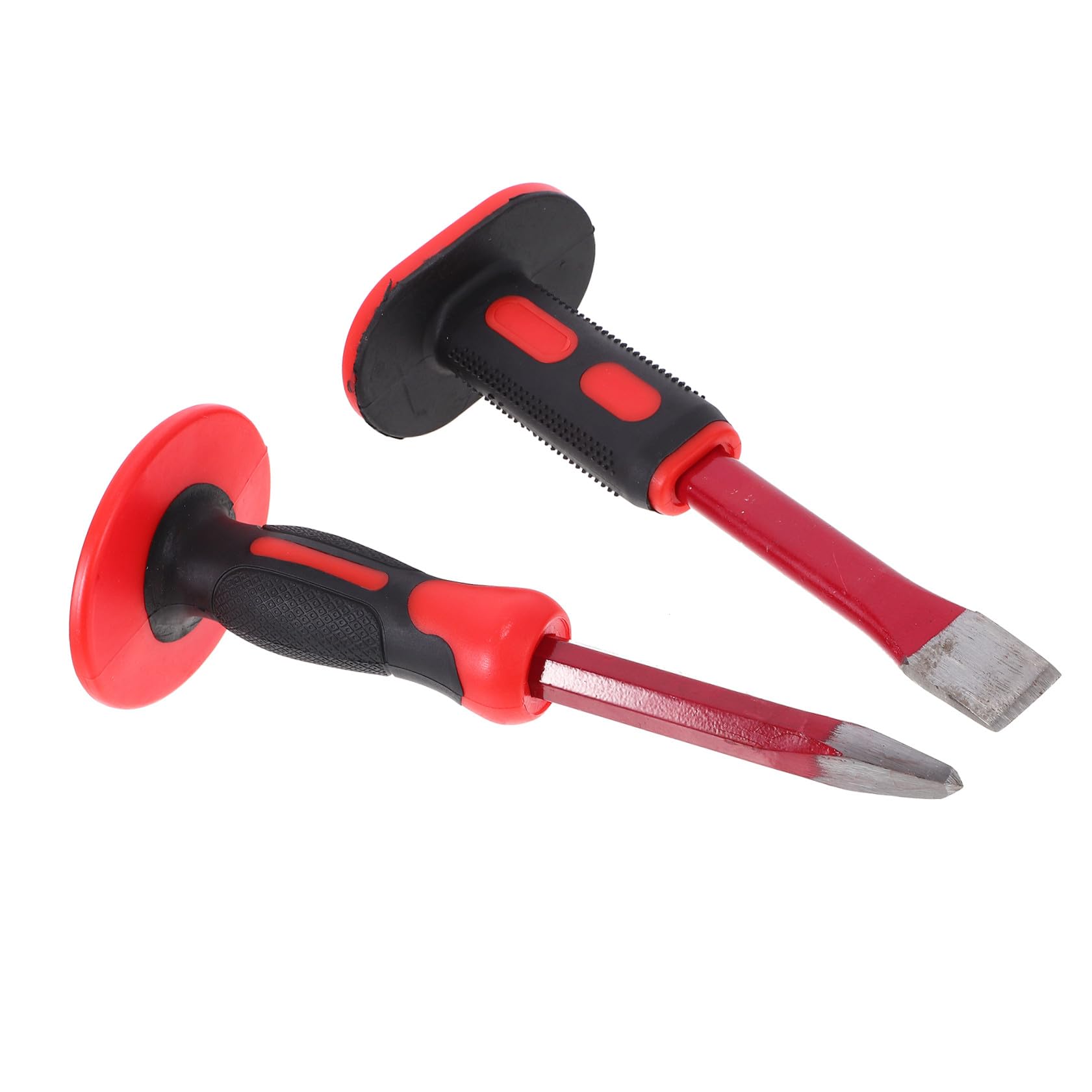 POPETPOP Set di Scalpelli per Muratura Pesanti 2 Pezzi 250mm in Acciaio Cromo-vanadio Protezione la Mano per Intaglio e Demolizione in Edilizia