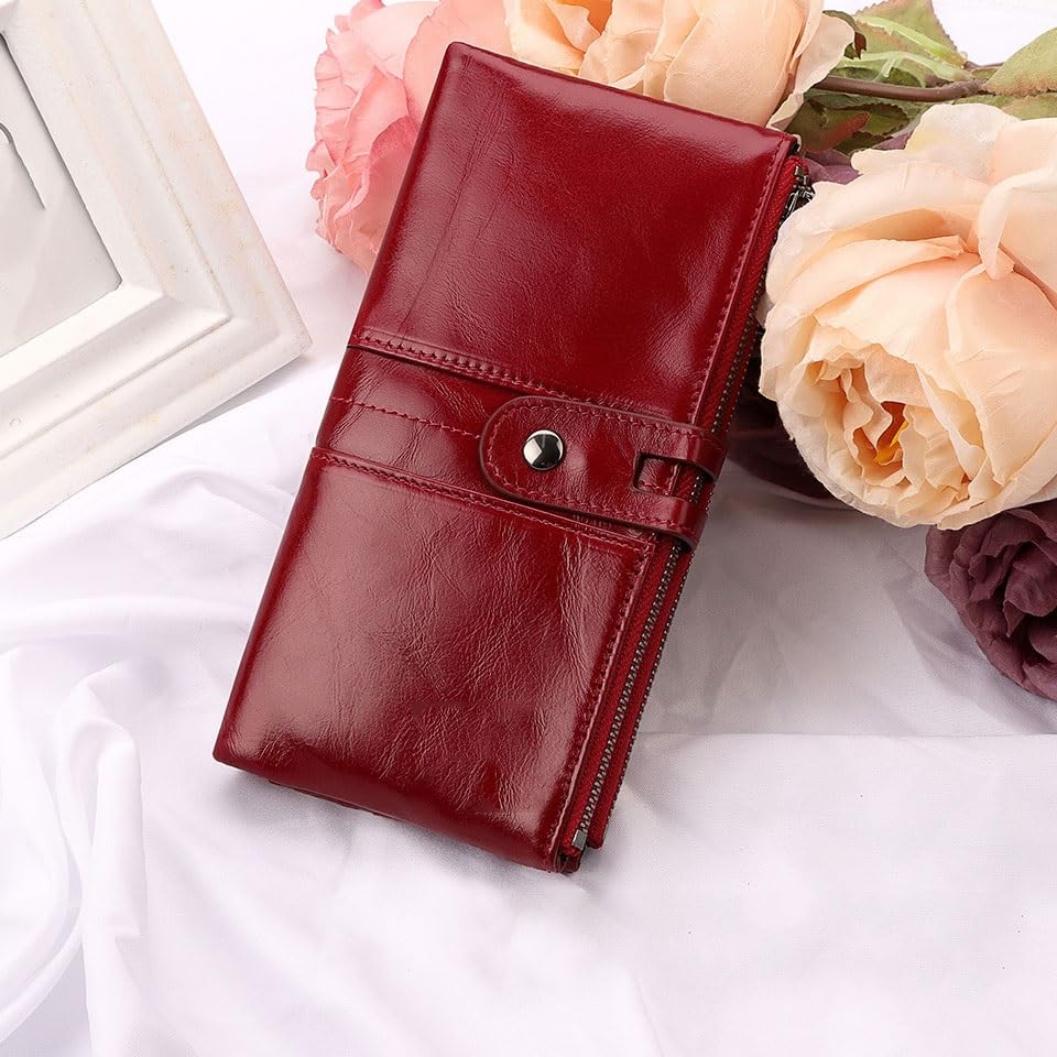 Women Wallet Genuine Leather Wallets Coin Long Purse Card Long Holder Handbag For Ladies4