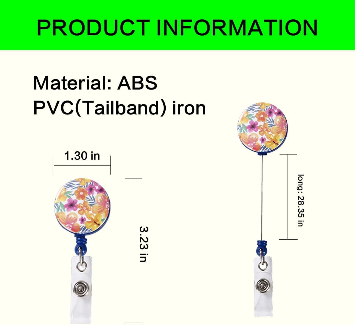 Retractable Badge Holders,Cute Nursing Badge Reels Retractable,ID Badge Reels for Id Card Doctor Office Employee Name(2pack,Multicolored) - Image 5